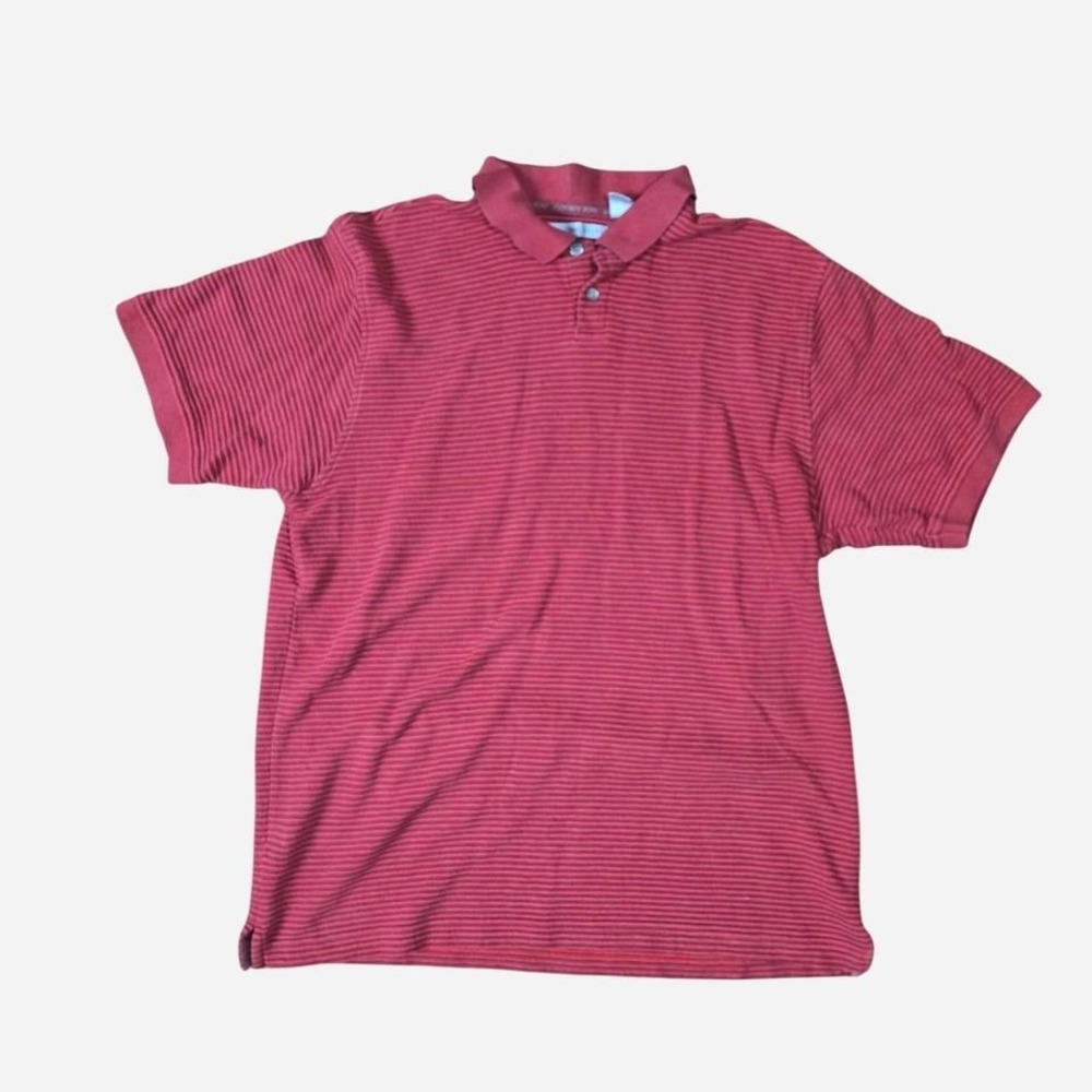 Red and White Geofrey Beene polo size XL